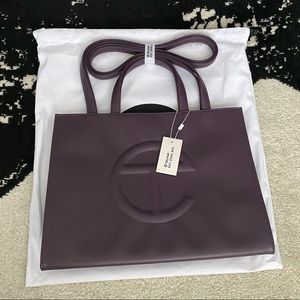 NWT Telfar Medium Eggplant bag 💼 so cute! comes in original packaging and box